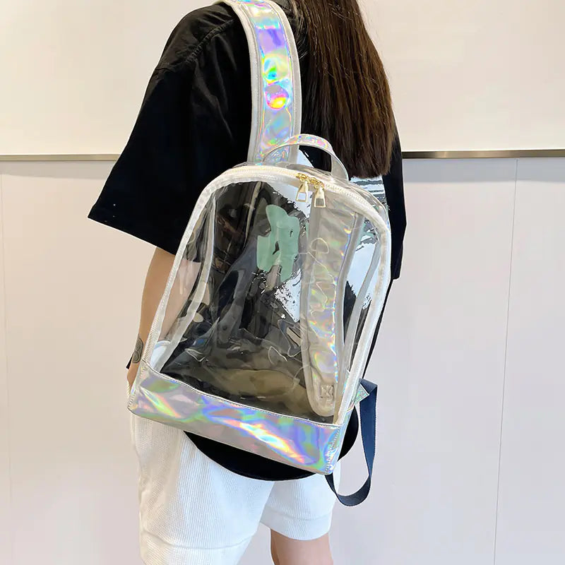 High-Capacity Chic Transparent Backpack