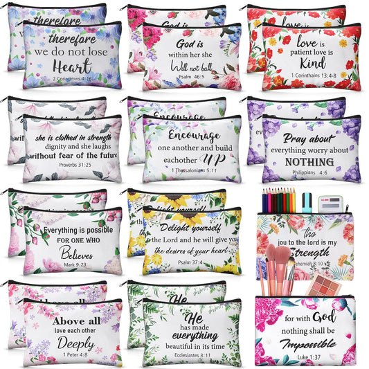 24 Pc Makeup Bag Set - Great for Gifting Multiple People at Once