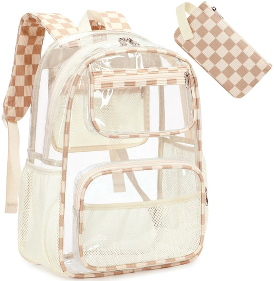 Transparent Backpack with Pencil Case for Kids