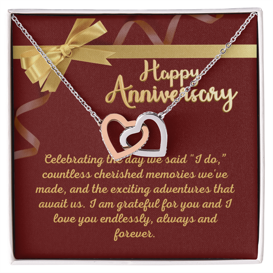 Double Heart Pendant Anniversary Necklace