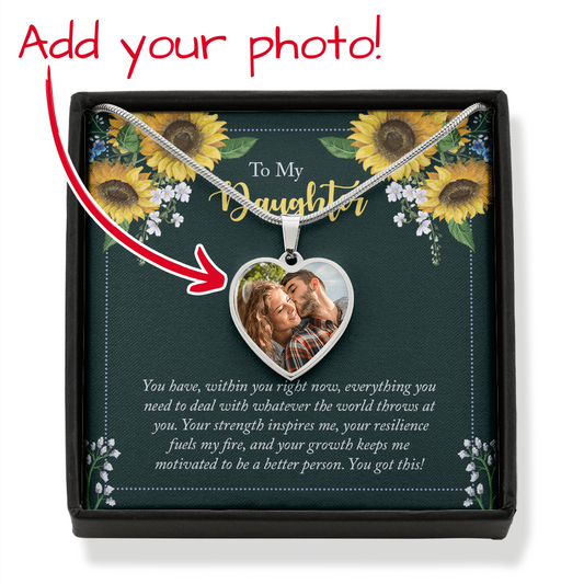 Daughter- You've Got This Simple Heart Necklace