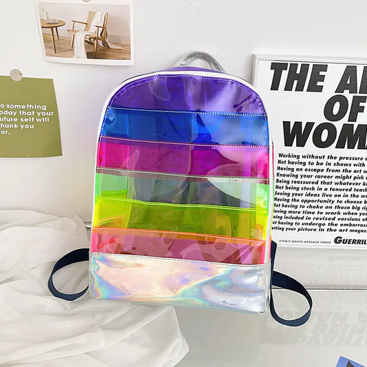 High-Capacity Chic Transparent Backpack
